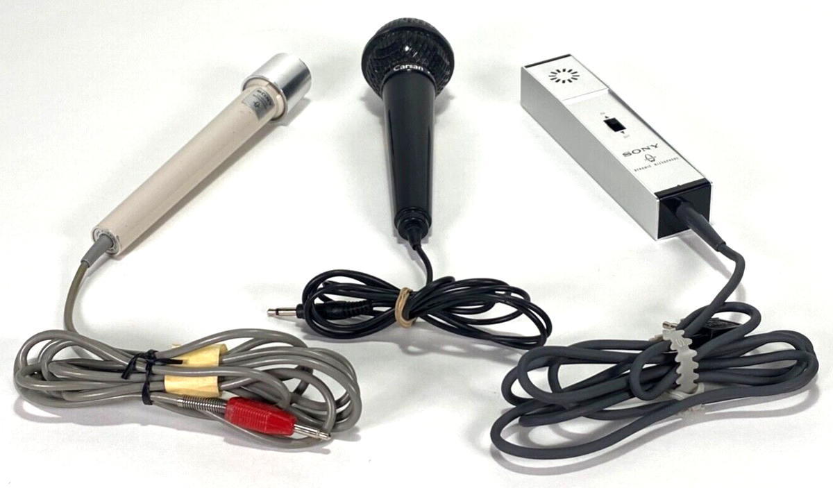 Lot of 3 Vintage Microphones - SONY F-95 & F-98 + Carsan Mic | eBay