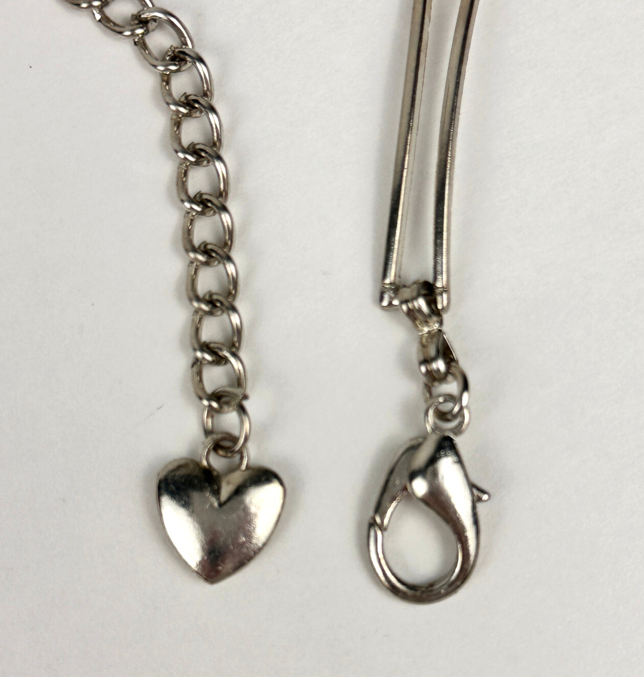 Belt Silver Tone Rectangular Open Link Chain Cent… - image 3