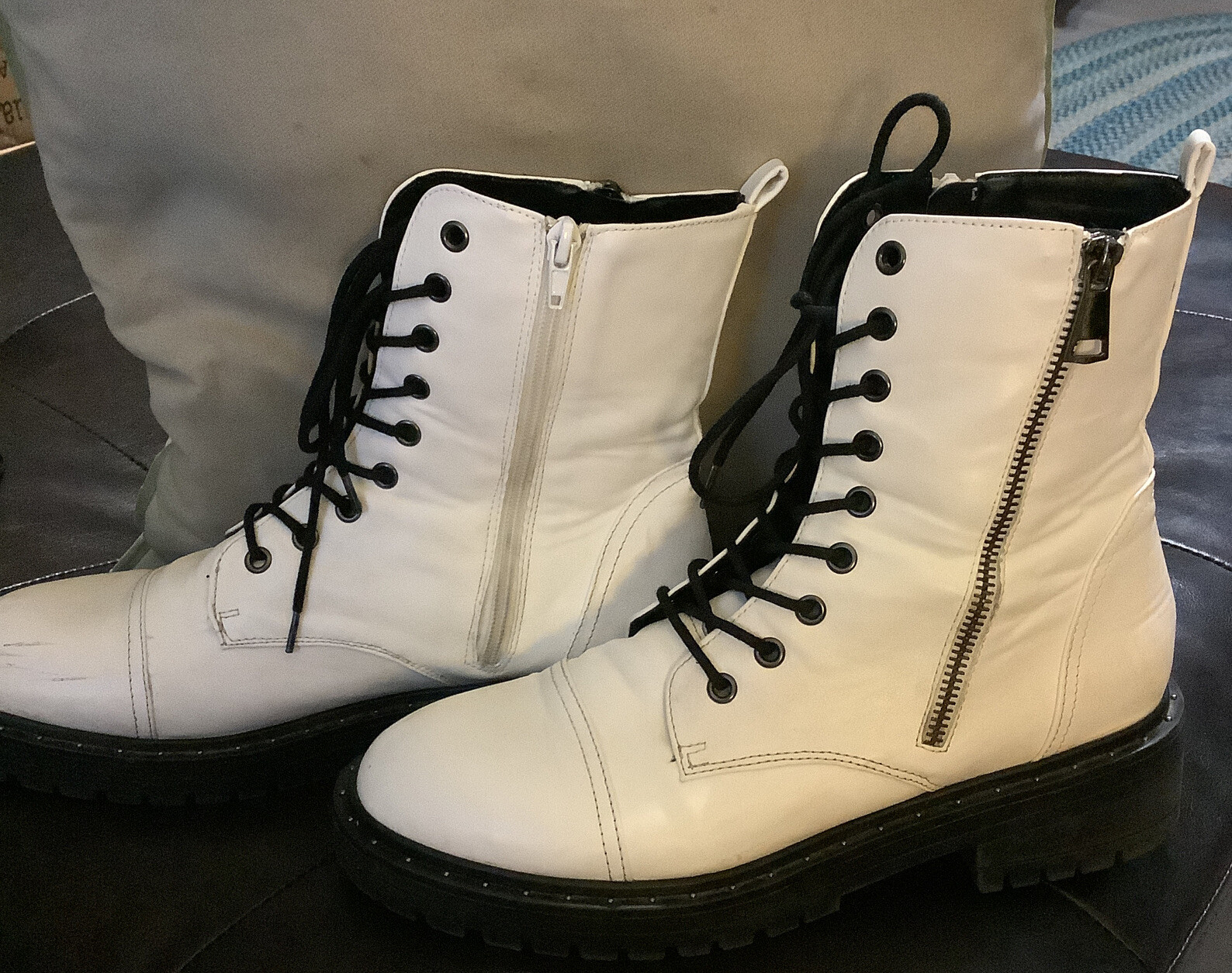 Forever 21 Mid Calf Leather Like Zip 