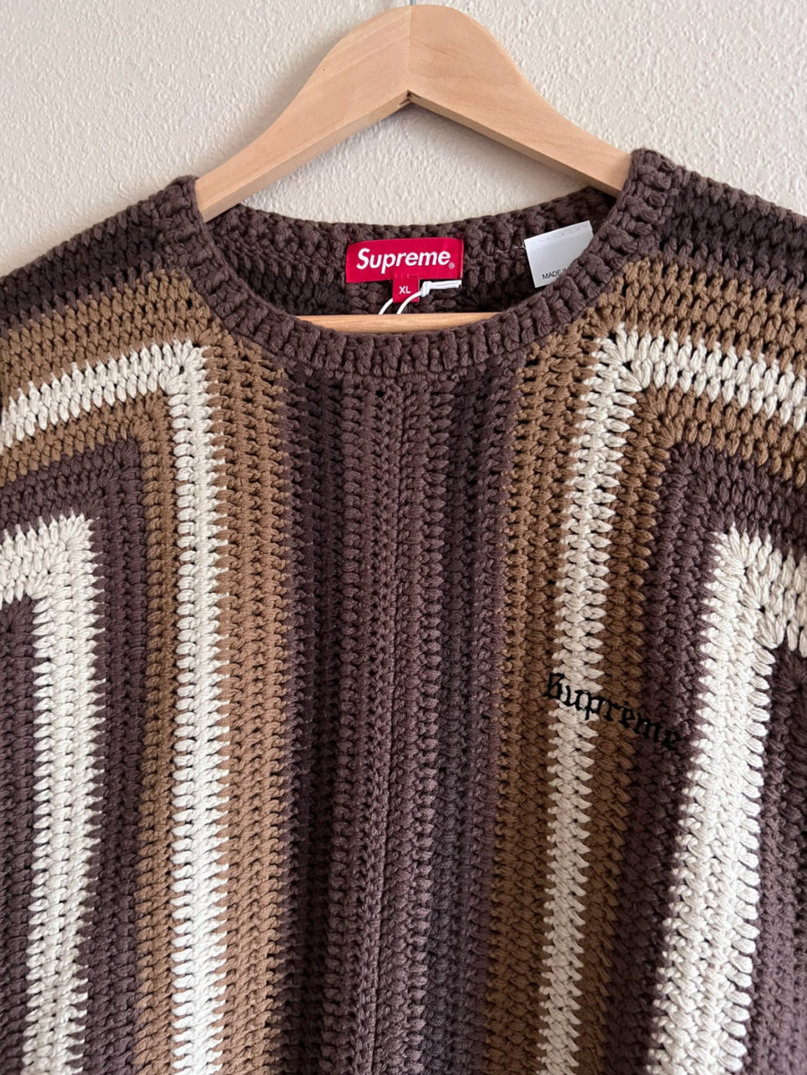 Supreme Hand Knit Crochet Sweater - Size XL - Brown - NEW | eBay Supreme Hand Knit Crochet Sweater - Size XL - Brown - NEW | eBay
