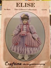Copy Vintage Craftime Dk Elise Dolls Clothes Knitting Pattern Gcp3