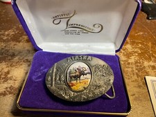 Artistic Impressions Western Moose belt Buckle Julie Zsupnik Porcelain Unworn