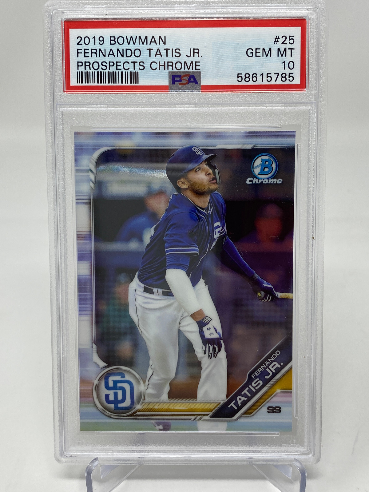 2019 Bowman #25 Fernando Tatis Jr. Rookie Card - PSA 10 view 8