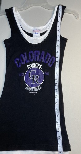 New MLB Colorado Rockies Women's Tank Top Black Size Small - Picture 4 of 8