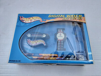 Rare 2001 Hot Wheels Digital Watch & Gift Set by Mattel-NEW Old Stock