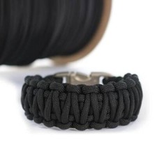 550 Paracord Type III 7 Strand Parachute Cord 10 25 50 100 feet Black USA Made