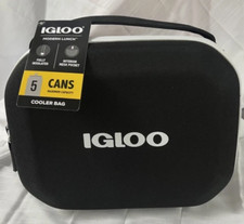 Igloo Modern Lunch Bag Black Hard Liner Easy Clean Mesh Compartment No Crush USH