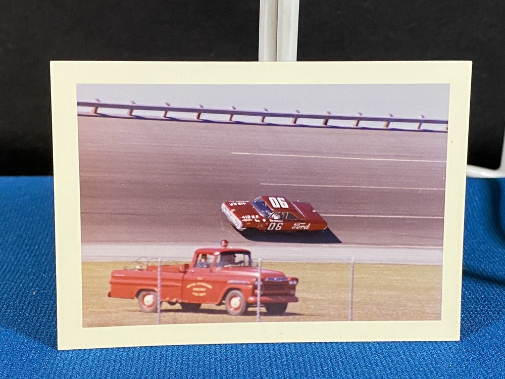 #06 Race Car Fire Truck Vintage Original Daytona 500 1964 Photo NASCAR (Lt#158)