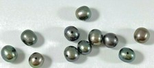 21.5 CT Drilled Egg Shaped Beads 11 Pcs Of Black Freshwater Pearls Approx. 6 MM