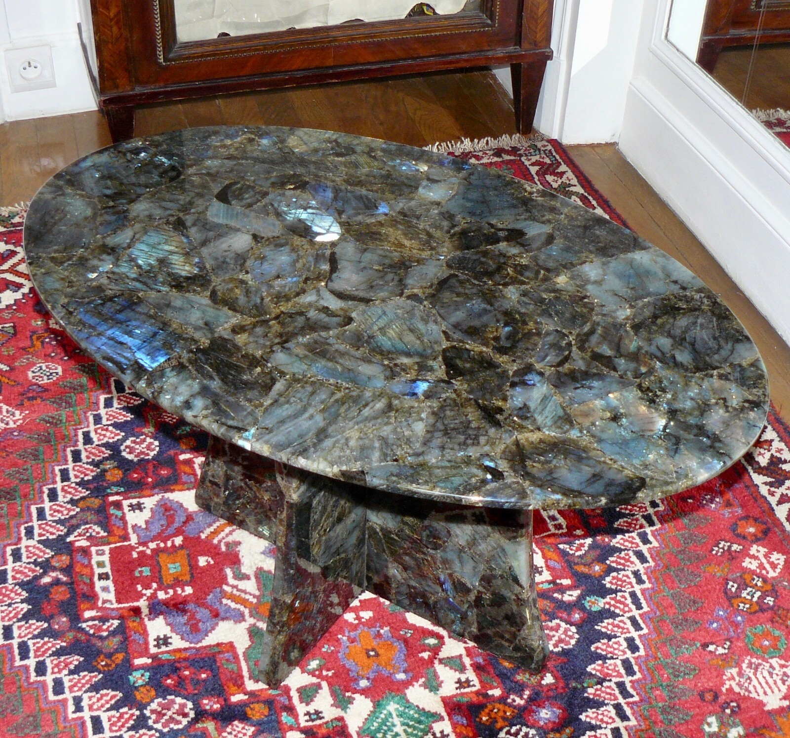 36x22 Labradorite Agate Stone Slab for Tabletops and Bar Counters