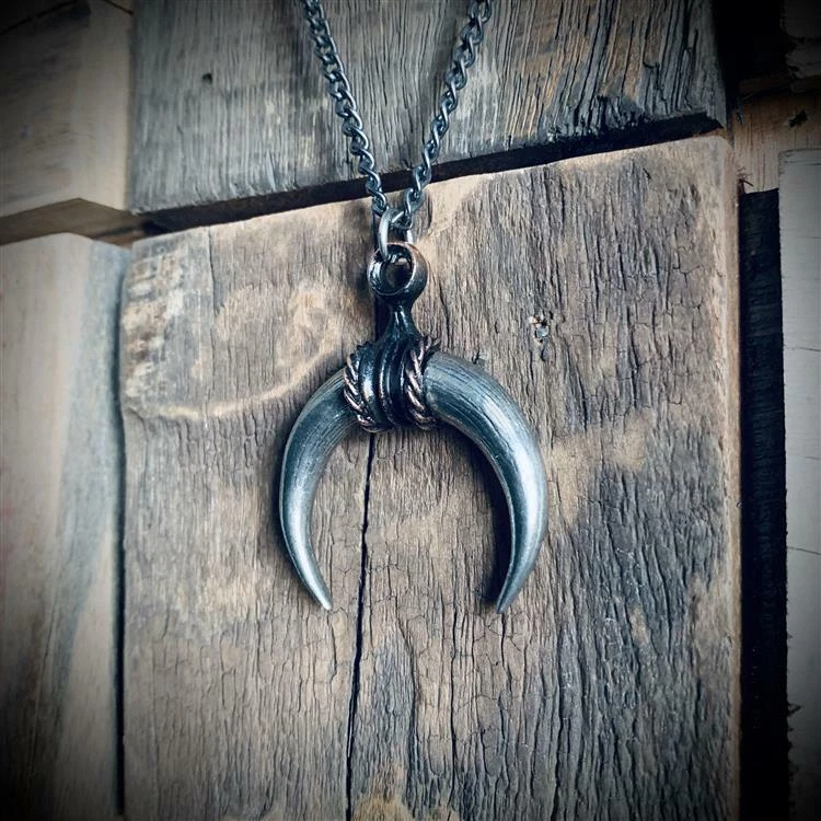 Alquimia Gótica Mitra Colgante Toros Cuernos Media Luna Tauroctonía Luna P908 Foto 2 de 3