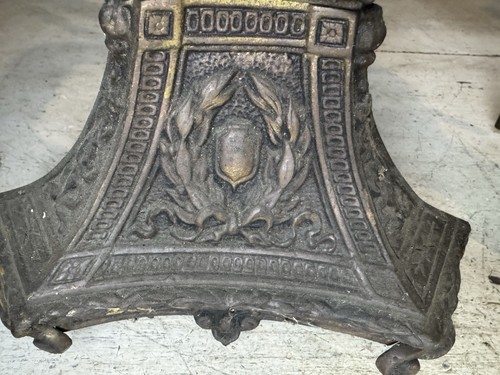 Antique VTG French Empire Style Brass Cast Iron Andirons Ornate Detailed Torch - Picture 6 of 14