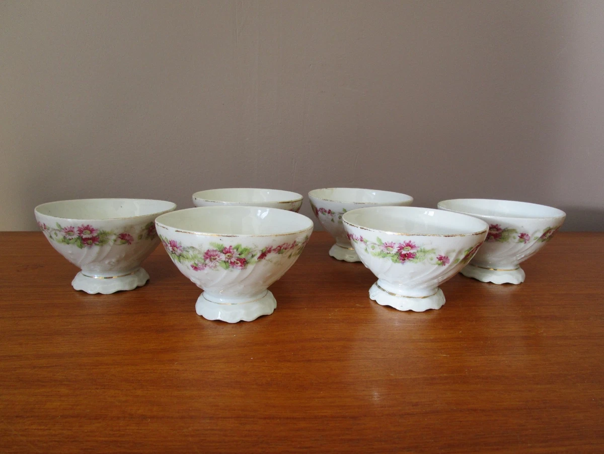 4 Petits Bols Anciens En Porcelaine – Blanc Bordure Dorée – Fabriqués En France – 11,5cm
