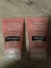 Neutrogena Oil Free Acne Wash 4.2 Fl Oz 2 Pack Scrub Exp 10/2025