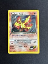 Rocket's Moltres 12/132 1st Edition Holo Rare Gym Heroes Pokemon Card