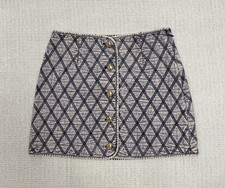 Women Cinq A Sept Cotton Checked Single-breasted Mini Skirt