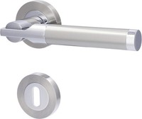 Alpertec Bb-Rosettengarnitur Solid 6 Edelstahl Silber Rund Rosettengarnitur