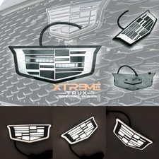 21-25 Cadillac Escalade Led Silver Bright White Illuminated Front Grille Emblem