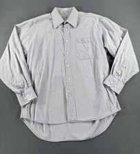 Monsieur by Givenchy Men's Long Sleeve Dress Shirt Gray Grid Pattern 16 34/35