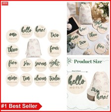 3D Monthly Milestone Cards Signs for Baby Wood Double Sided 7 Pack Green