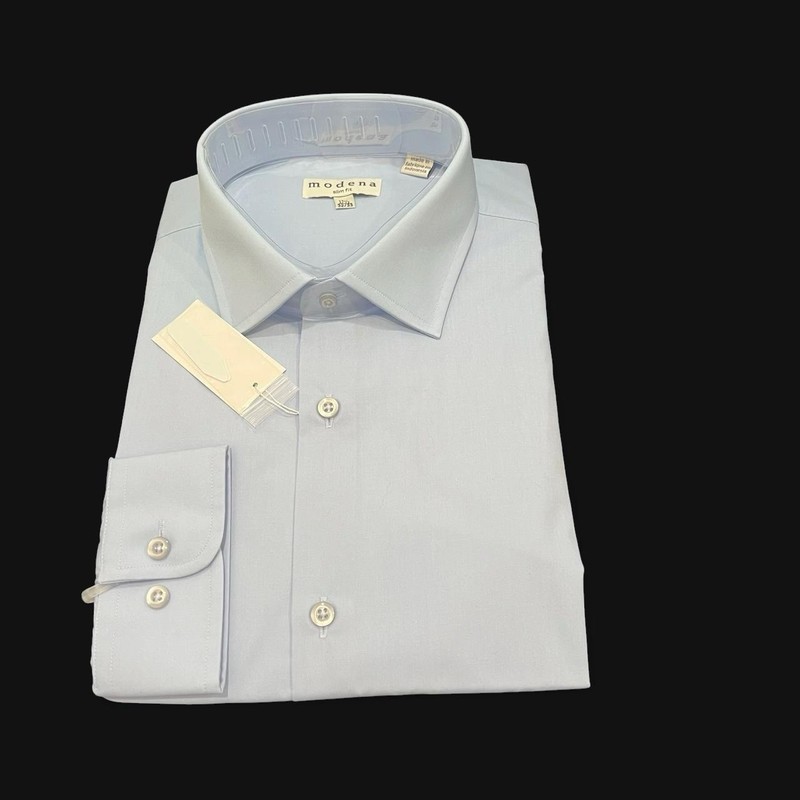 NWT Modena Dress Shirt Light Blue 17.5 32/33 (Men's XL / Short Sleeves)