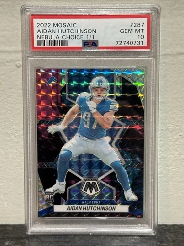 2022 Panini Mosaic Football Choice Nebula Aidan Hutchinson #287 PSA 9