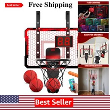 Portable Over-the-Door Basketball Hoop with Adjustable Height  7 Color Lighting