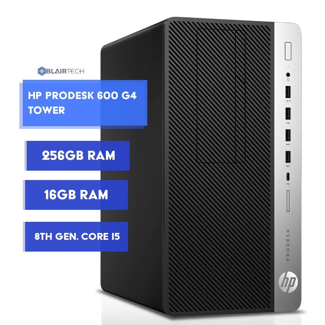 HP ProDesk Computer Tower - Intel i5 8th Gen 16GB RAM 256GB SSD Windows 11 Pro