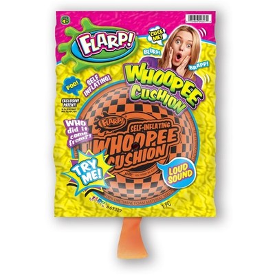 Flarp Self-Inflating Orange Whoopee Cushion, All ages, Party Gag Toy