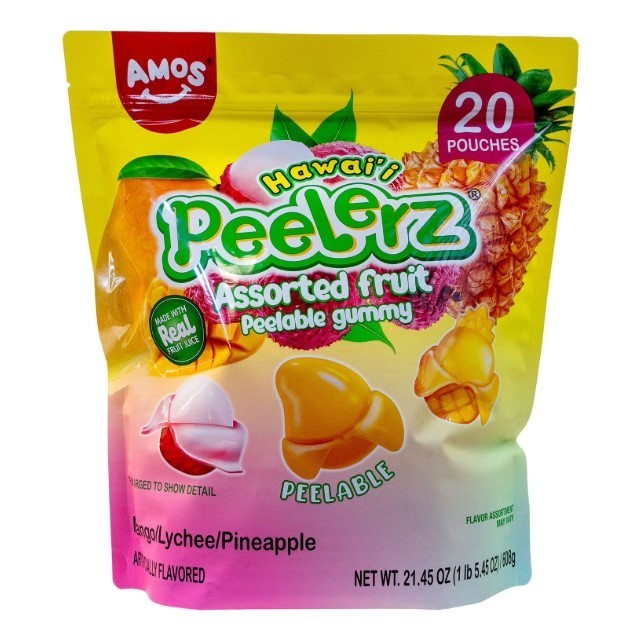 果物 peep7 🌺Peelerz Lychee Mango & pineapple Assorted Gummy Candy, Peelable