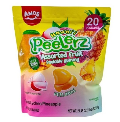  Peelerz Lychee Mango & pineapple Assorted Gummy Candy, Peelable Peeling Candy