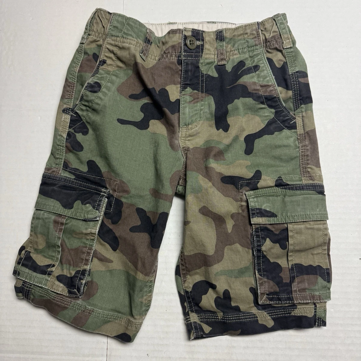 Short Cargo Camouflage GAP Boys – Taille 5 – Denim Vert – Vintage 2010