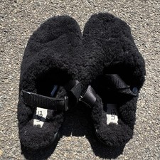 UGG Fluff Yeah Women s Black Faux Fur Slide Slippers US 10 Cushioned
