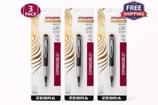 Zebra Stylus Pen 3 Pack 2-in-1 Ballpoint Expandable 0.7mm Black Ink