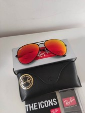 RAY-BAN RB3026, aviator sunglasses , Black Frame/Large 62mm Red Lens