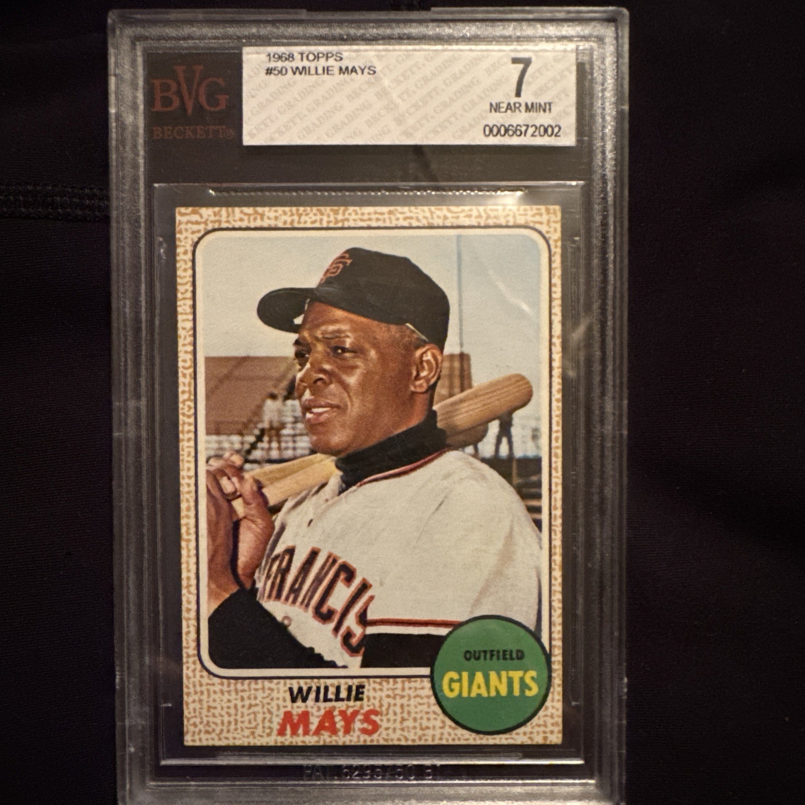 1968 Topps #50 Willie Mays HOF  BVG 7