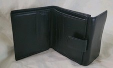 Giorgio Armani Bi-fold Men's Wallet Calf-Skin Leather Black 8 Credit Card Slots