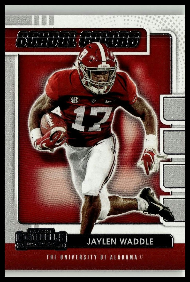 Jaylen Waddle 2021 Panini Contenders Draft Picks School Colors #9 Crimson Tide