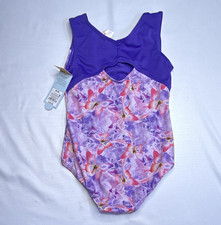 Cat Jack Girls Purple/Pink Floral One Piece Swimsuit M 8 Recycled Poly