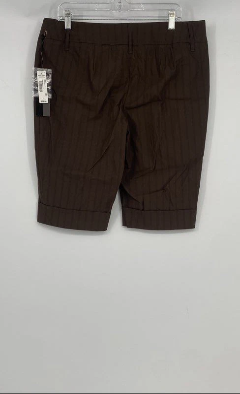 Bermudas Bisou Bisou para mujer marrón Paradise Cove a rayas Choc Chip talla 14 Foto 2 de 4