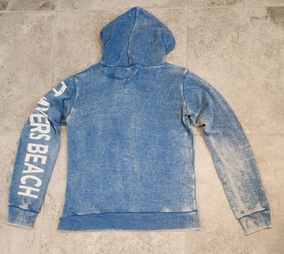 RON JON Surf Shop FORT MYERS BEACH blue distressed full-zip hoodie