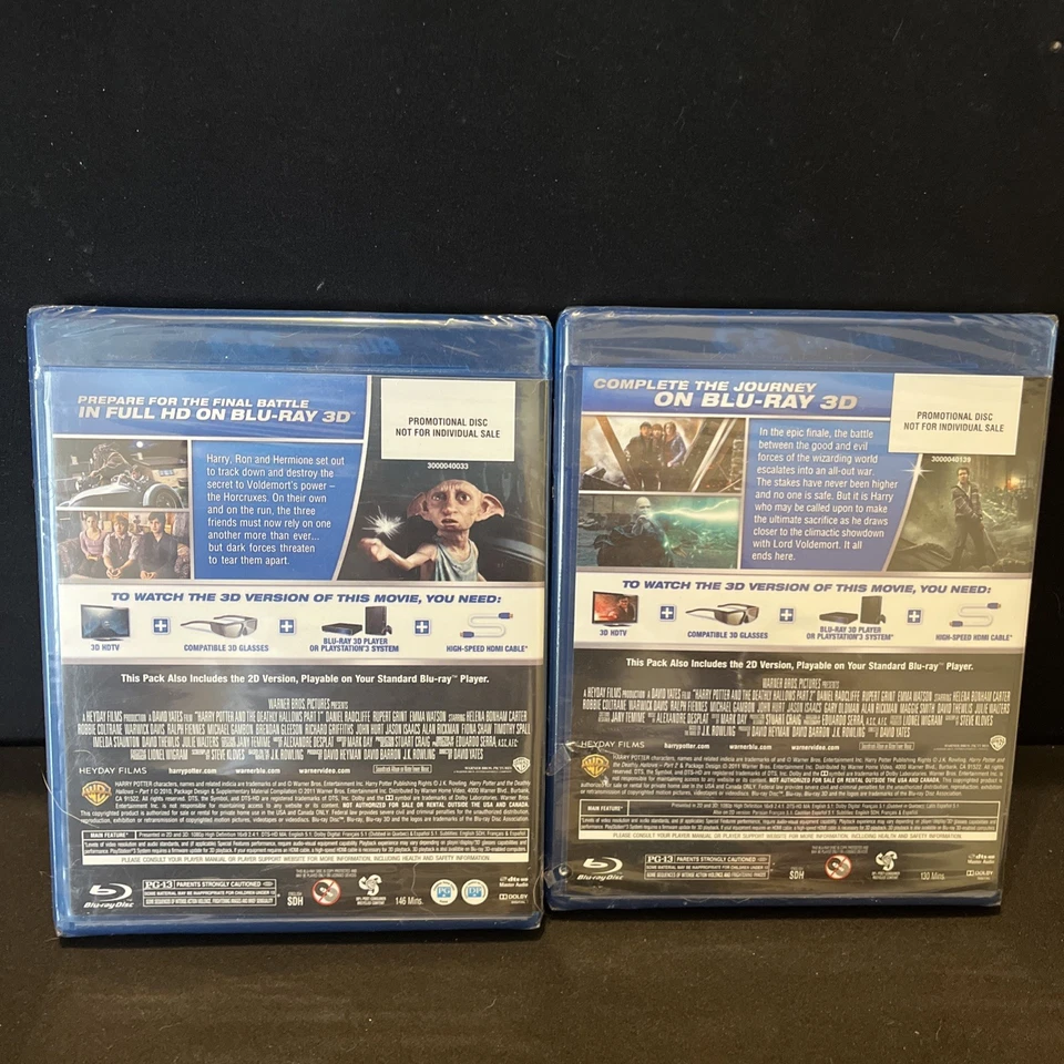 Sealed Harry Potter And The Deathly Hallows Blu-Ray 3D Part 1 & 2 - Image 2 of 3