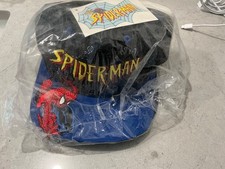 RARE 2 Vintage Marvel Comics Spider Man Adjustable Hats Caps one white one black