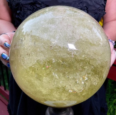 Citrine Crystal Ball ~ Large 15 Lb. Polished Sphere ~ 6'' Wide ~ Clear Sparkling
