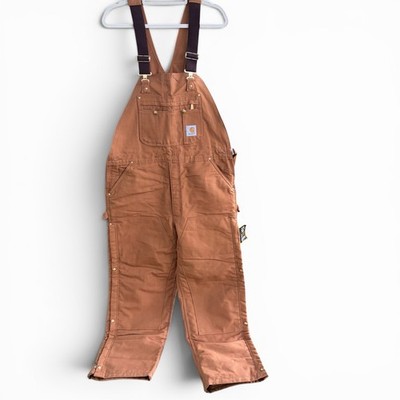 New Carhartt R02 40 x 32 Brown Duck Bib Insulated Overalls Made in USA