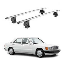 Alu Dachträger für Mercedes 190 W201 1982-1993 TÜV T-Nut 75 kg 2tlg Silber