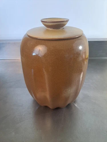 Vintage Frankoma Ceramic Canister Jar 25F Brown