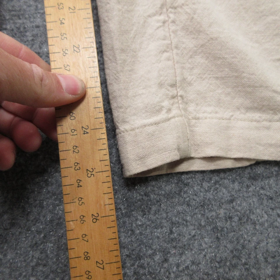 Old Navy Overalls Women XS Tall Beige Linen Rayon Wide Leg Button Front Coverall - Imagem 3 de 4