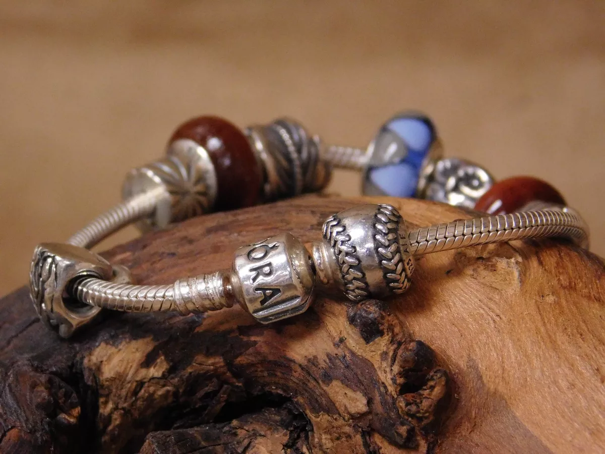 PANDORA Sterling Silver Charm Bracelet with 7 Charms eBay