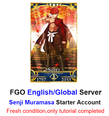 NA]Fate Grand Order English FGO Starter account Senji Muramasa +2400-2700  SQ